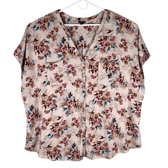 torrid Sweaters - Torrid Floral Button Up Top Shirt 5 Wine Stretch 28